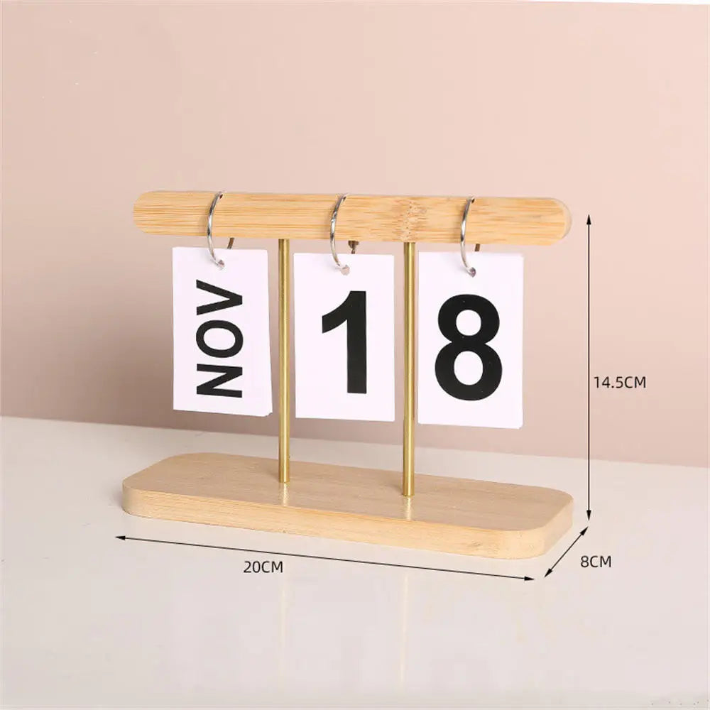 Modern Wooden Perpetual Calendar Flip Month Date Display Desktop Schedule Agenda Planner Home Decoration Office Ornament New