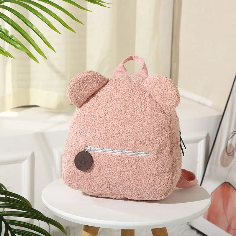 Plush Backpack Cute Little Bear Ear Backpack Large Capacity Cartoon Student Backpack