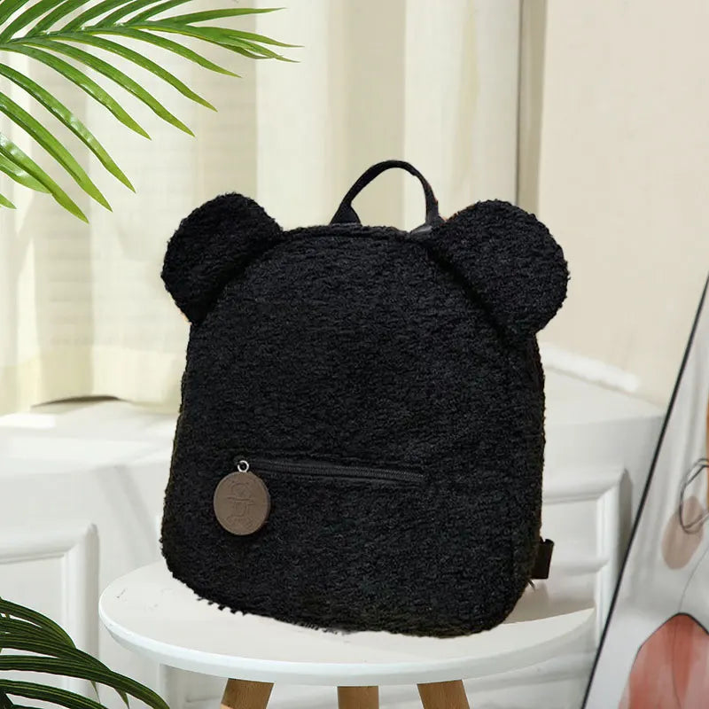 Plush Backpack Cute Little Bear Ear Backpack Large Capacity Cartoon Student Backpack