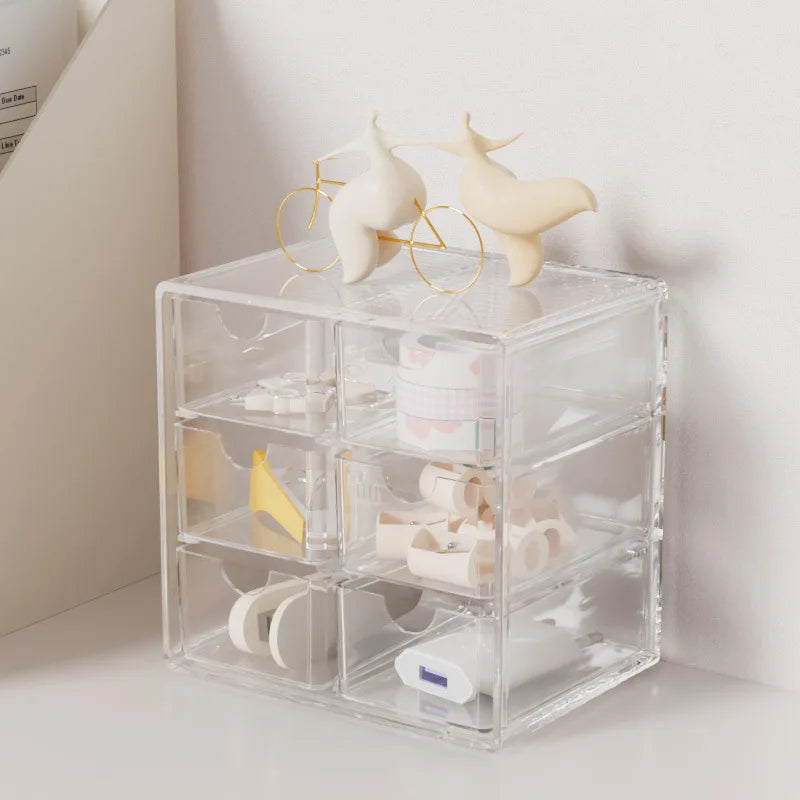 Bview Art Desktop Cabinet Organizer Transparent Drawer Divider Pencil Cabinet Student Office Desk Stationery Organizer Box Shelf