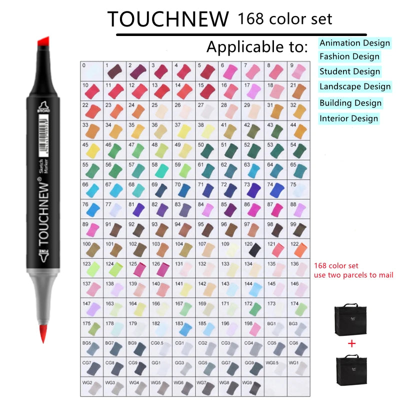 TOUCHNEW Sketching markers Soft brush Marker pen set  brush marker alcohol-based marker comic drawing animation art supplies