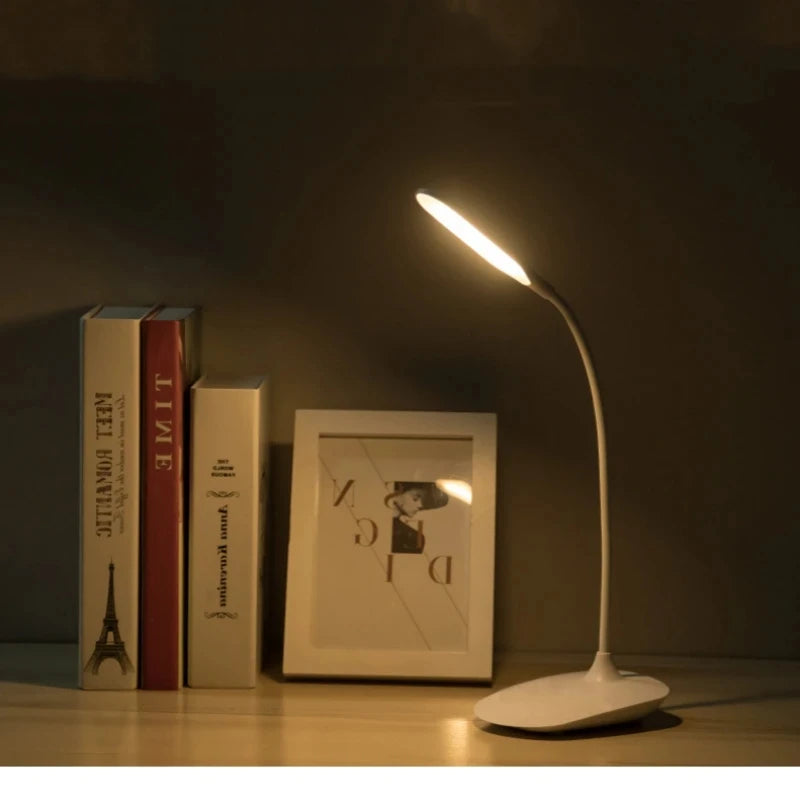 Portable Office Touch Dimming Table Lamp Rechargeable Battery LED Stand Bedroom Eye Protection Reading Desk Lamp Small Book Lamp