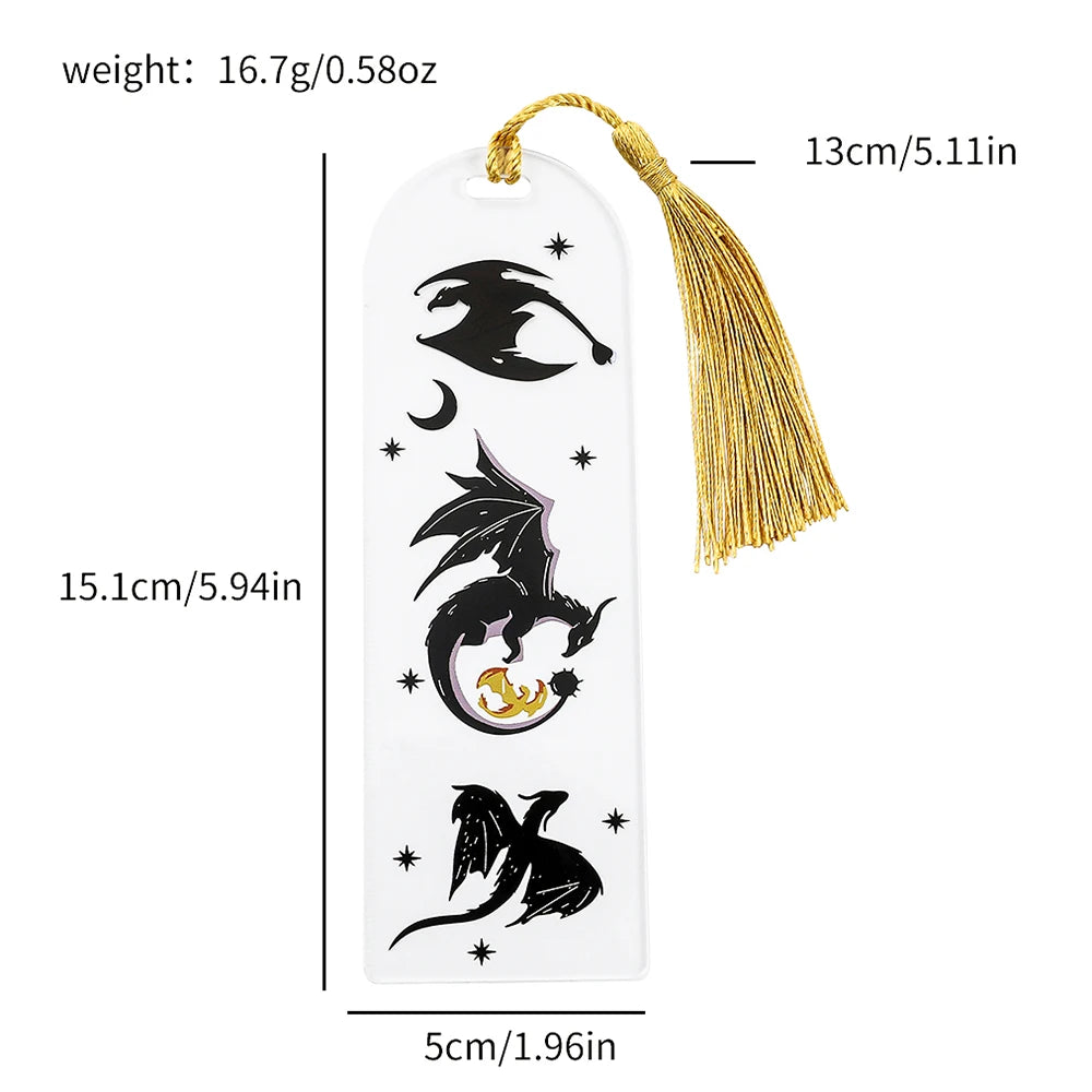 Anime Black Dragon Bookmarks Collection Gift for Book Lovers Acrylic Book Mark for Men Women Teacher Friend Kid Marker Reading