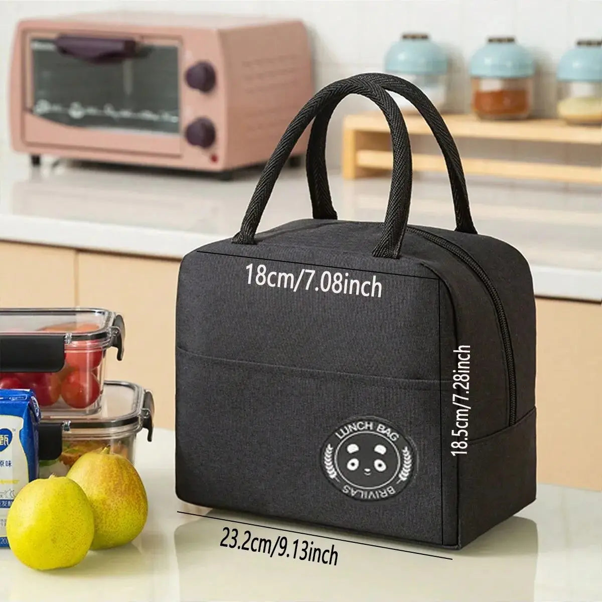 1pc- insulated lunch box bag thickened student portable lunch bag