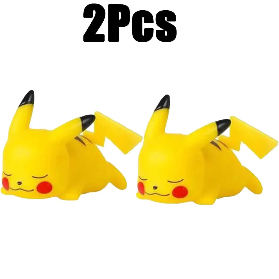 10PCS Set Pokemon Night Light Glowing Pikachu Gengar Charizard Psyduck Squirtle Cute Kawaii Soft Animal Bedside Lamp Kid Gifts