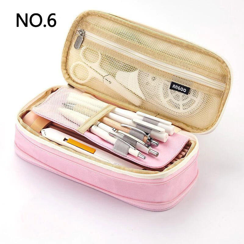 Creative pencil case Large Capacity Double Layers CPC Certification Safe Material School case Pouch Stationery for Girls