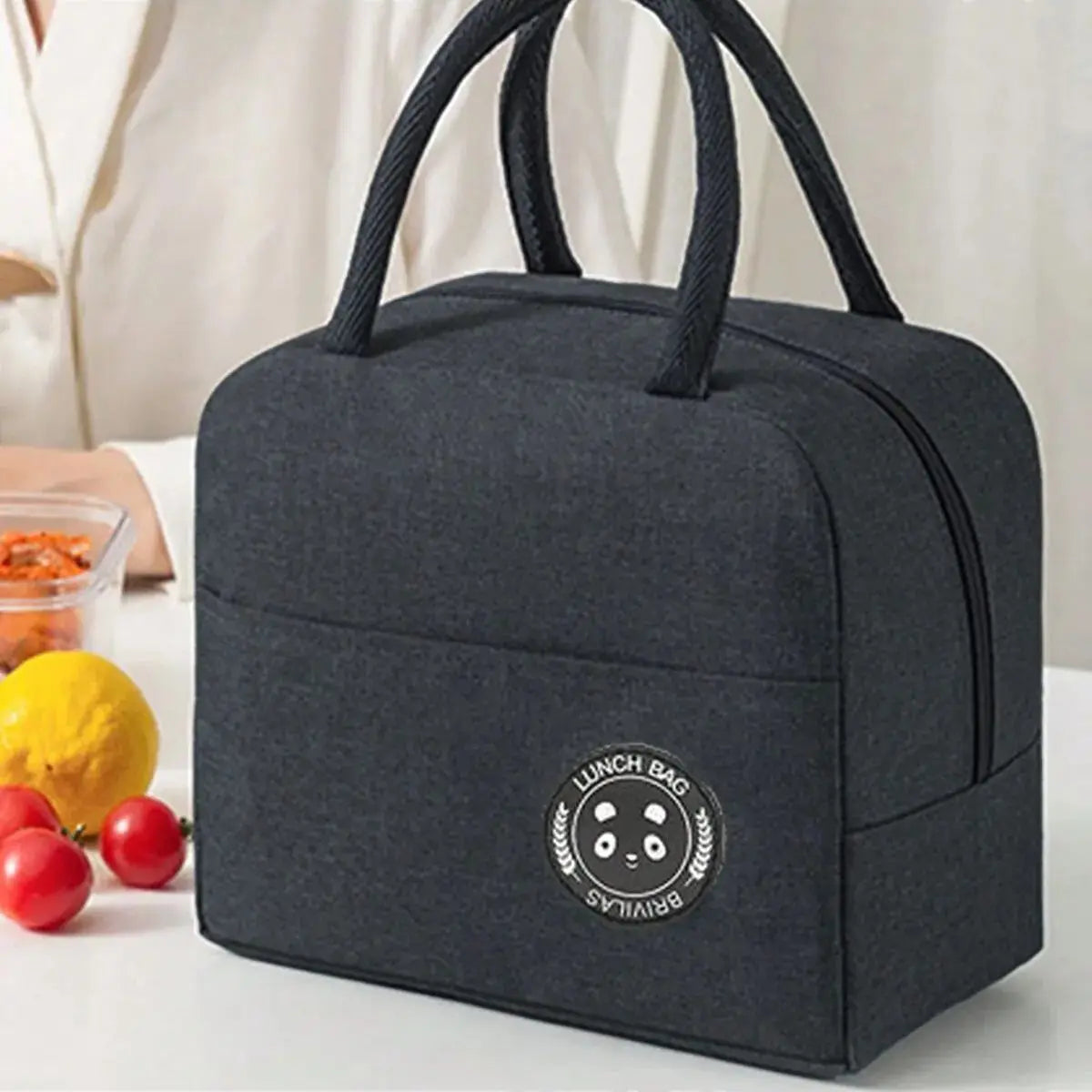 1pc- insulated lunch box bag thickened student portable lunch bag