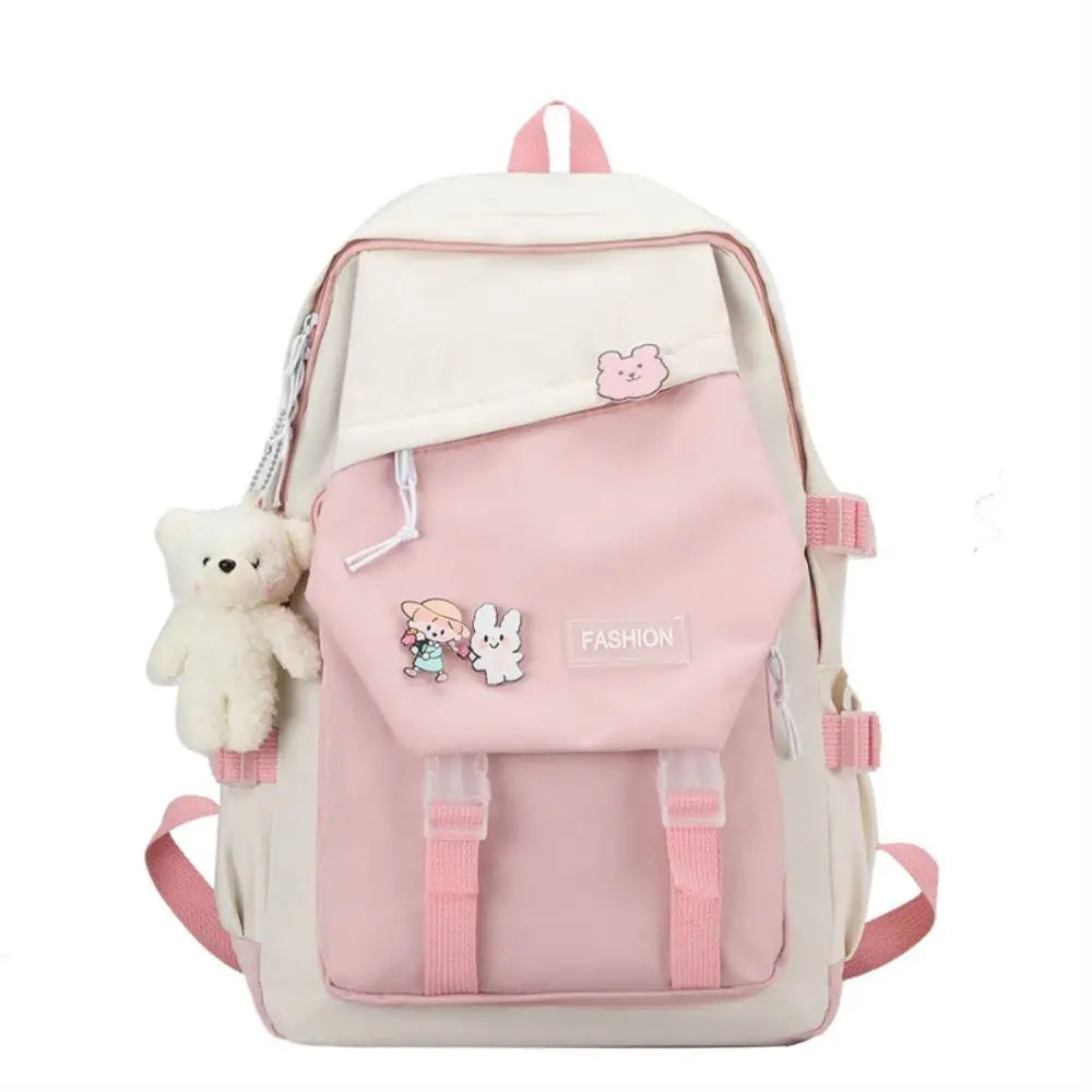 Waterproof Teenage Nylon Book Bag Large Capacity College Backpack Fashion School Bag Cute Girls Boys Travel Backbag College Bag