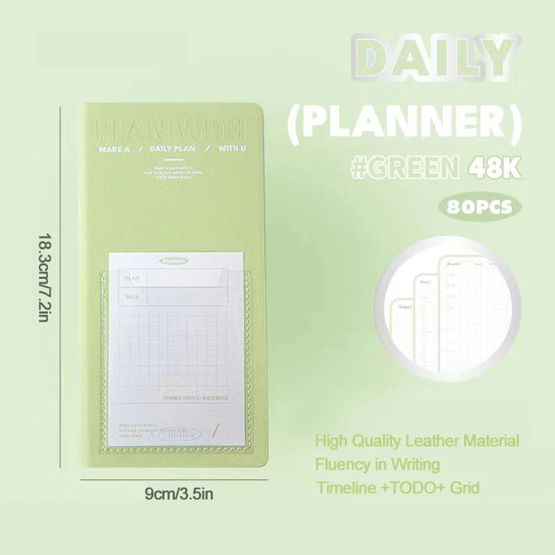 Daily Plan Self Discipline Cardboard Portable Schedule Time Management Task List Notebook Diary Student Office Use