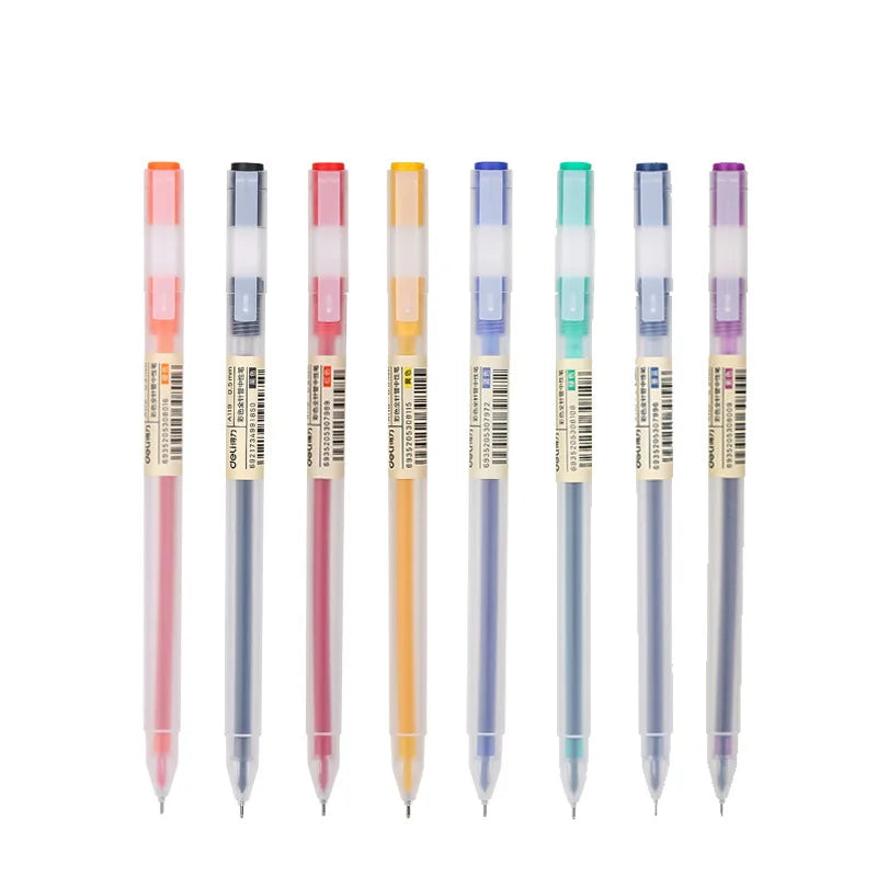 Deli 12Pcs/Set Gel Pen School Pens Set Pen 0.5MM Color Ink Stationery Student SuppliesWater-based Pen Writing Painting Tools