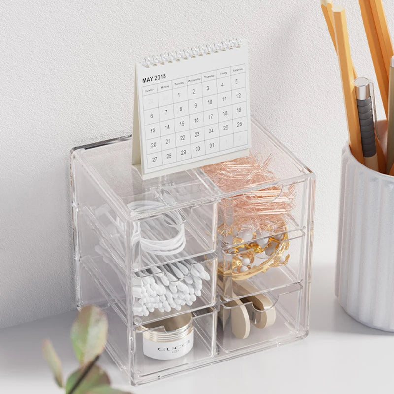 Bview Art Desktop Cabinet Organizer Transparent Drawer Divider Pencil Cabinet Student Office Desk Stationery Organizer Box Shelf