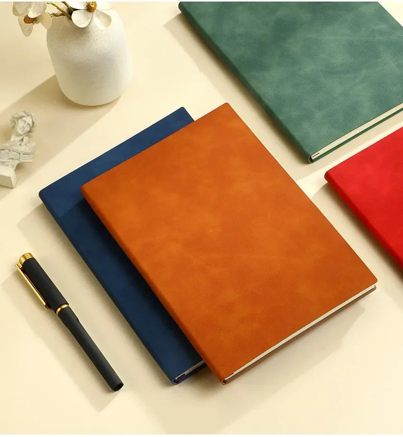 A5 Leather Book Skin Feeling Fashion Notepad Diary Learning Notebook Wholesale Business Office notebooks and journals note book