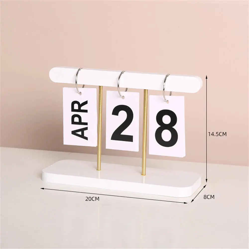 Modern Wooden Perpetual Calendar Flip Month Date Display Desktop Schedule Agenda Planner Home Decoration Office Ornament New