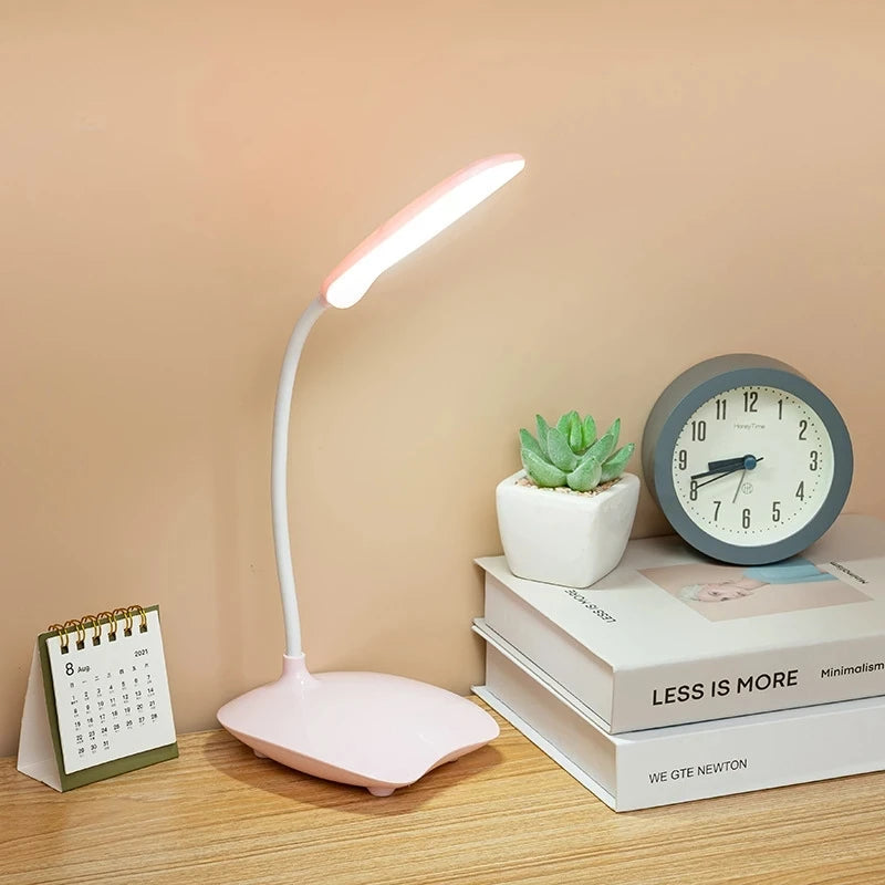 Portable Office Touch Dimming Table Lamp Rechargeable Battery LED Stand Bedroom Eye Protection Reading Desk Lamp Small Book Lamp