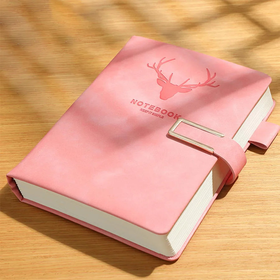 200pages A5 Leather Notebook with Leather Notebook Cover, Personalized Soft Cover and Bookmark, Perfect for Business, Meeting