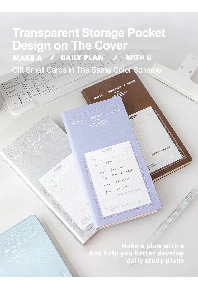 Daily Plan Self Discipline Cardboard Portable Schedule Time Management Task List Notebook Diary Student Office Use