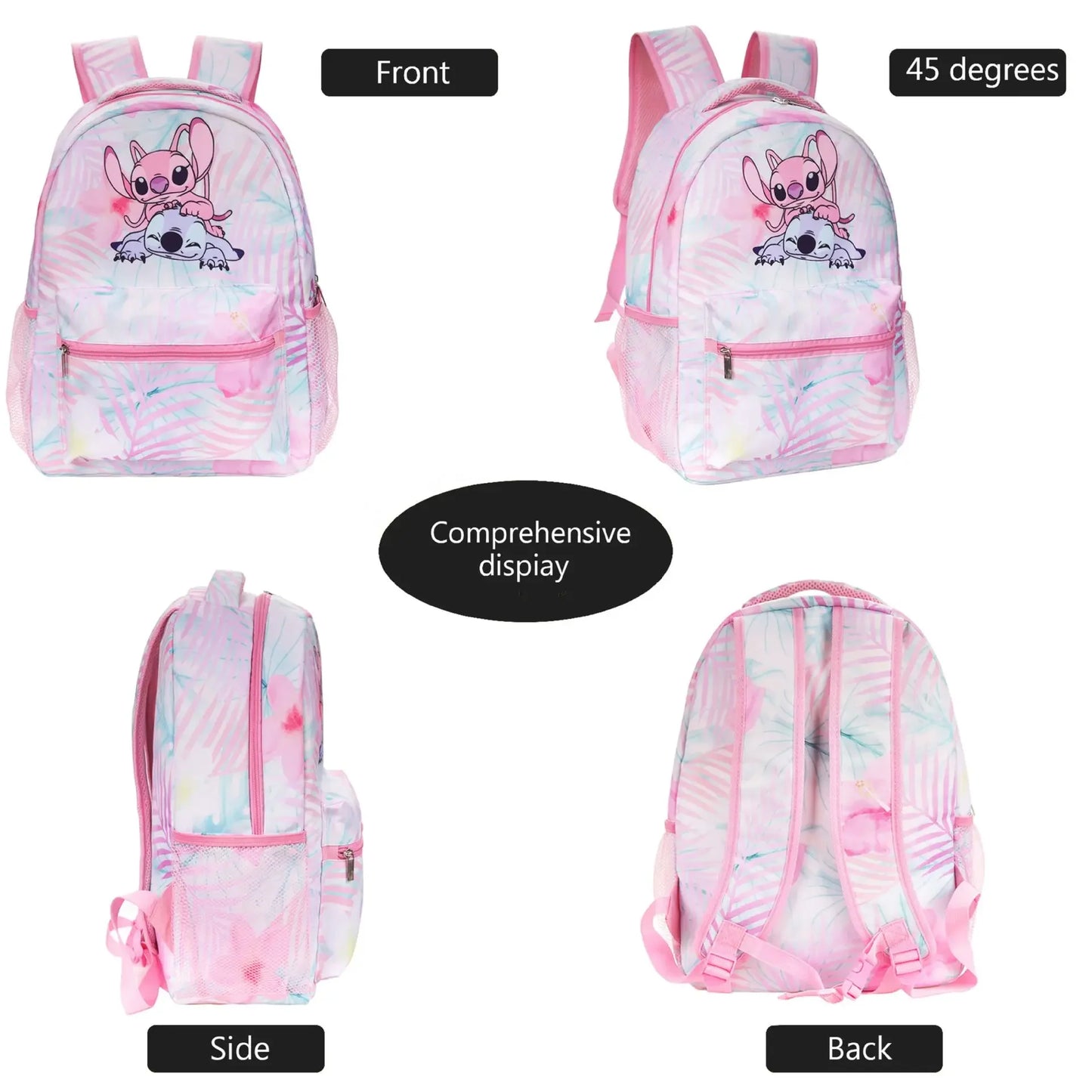 Stitch Primary School Bag Children's Cartoon Backpack Backpack Boys Girls Anime Kawaii Cartoon School Bag Mochila