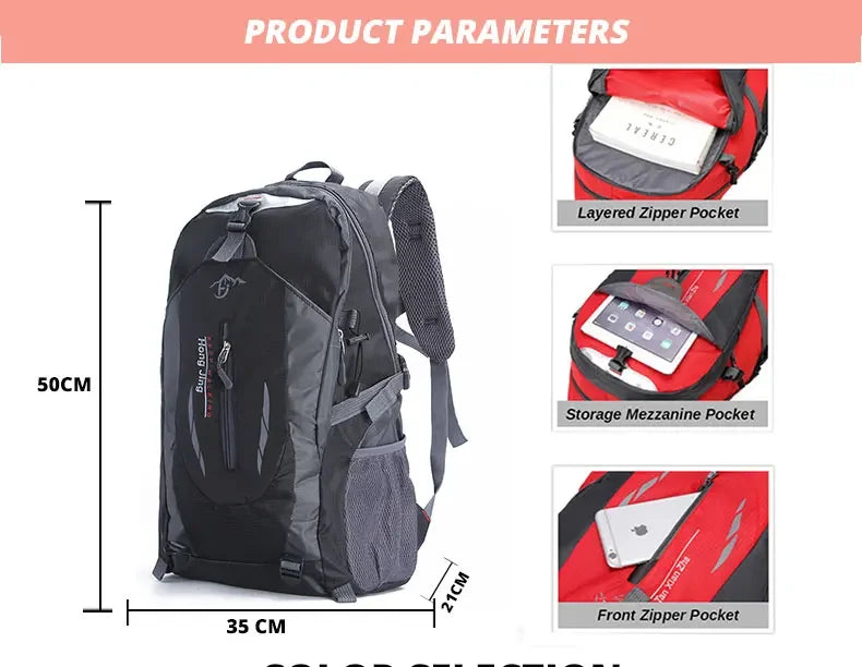 Classic Travel Backpack Men Waterproof Hiking Computer Laptop Backpack Bag Men School Sport Backpack Men Nylon Outdoor Bag Wome