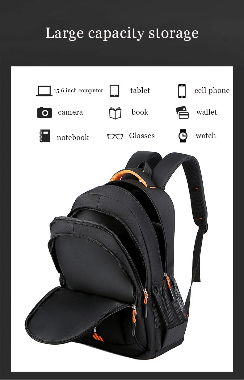 Backpack Men's Women's Oxford Cloth Backpack High Capacity Junior High School Student Schoolbag Men's Travel Backpack