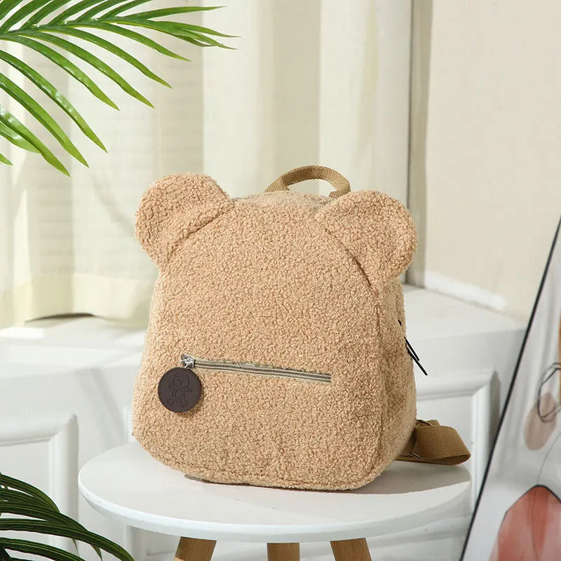 Plush Backpack Cute Little Bear Ear Backpack Large Capacity Cartoon Student Backpack