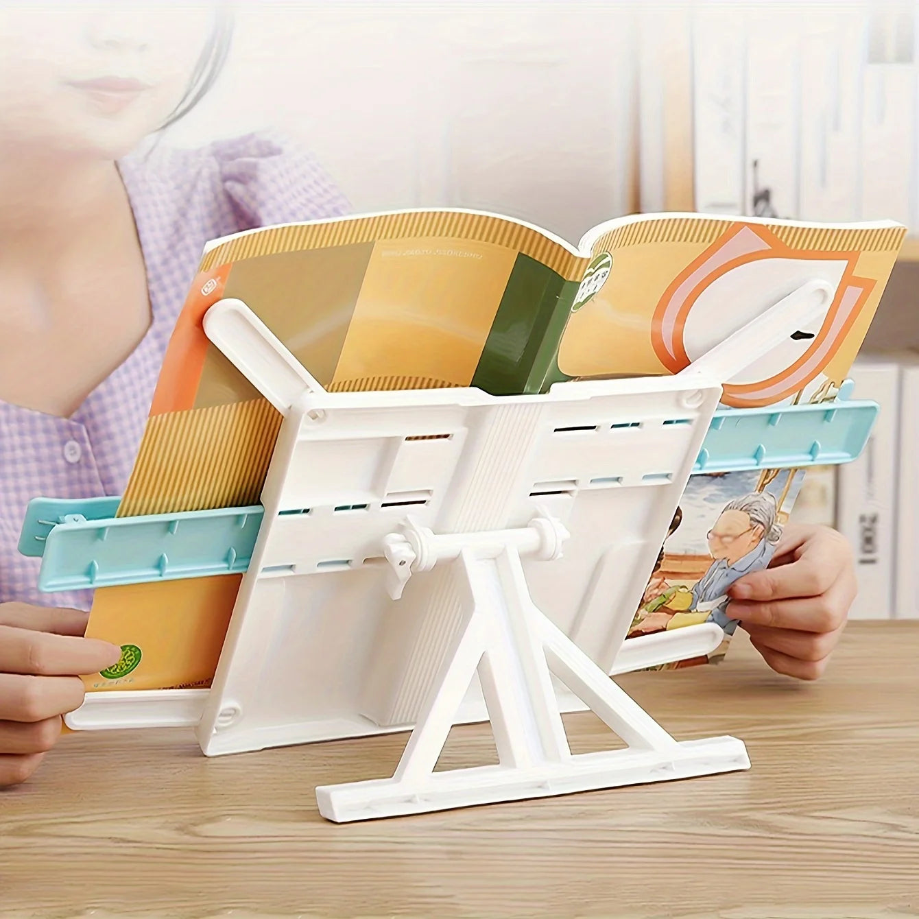 1pc Adjustable Portable Adjustable  Reading Book Holder Support Document Shelf Bookstand Tablet Music Score Recipe Stand