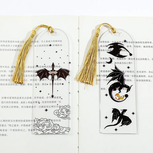 Anime Black Dragon Bookmarks Collection Gift for Book Lovers Acrylic Book Mark for Men Women Teacher Friend Kid Marker Reading