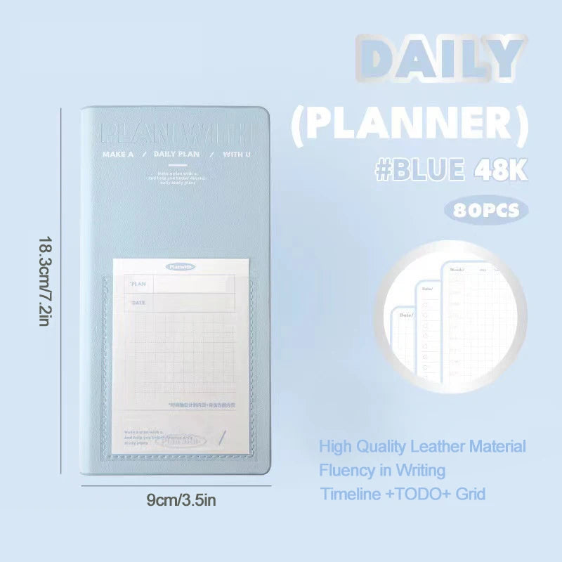 Daily Plan Self Discipline Cardboard Portable Schedule Time Management Task List Notebook Diary Student Office Use