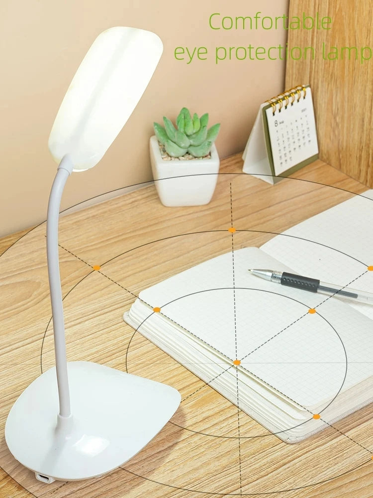 Portable Office Touch Dimming Table Lamp Rechargeable Battery LED Stand Bedroom Eye Protection Reading Desk Lamp Small Book Lamp