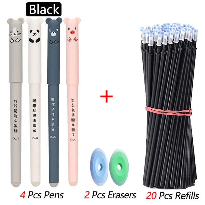 26pcs Erasable Gel Pen Set Back to School Pens For Writing Kawaii School Supplies Stationery Cheap Items with Free Shipping