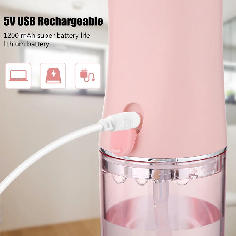 Electric Oral Irrigator Portable Dental Water Flosser Teeth Cleaner Mouth Washing Machine with 4 Jets Oral Hygiene Wireless