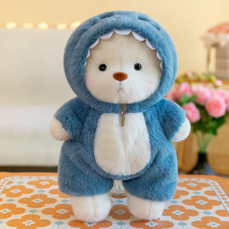 Promotion Kawaii Green  Jointed Bear Cosplay Panda Doll Plush Toy Cartoon  Animal Plushie Throw Pillow Birthday Gift Home Decor