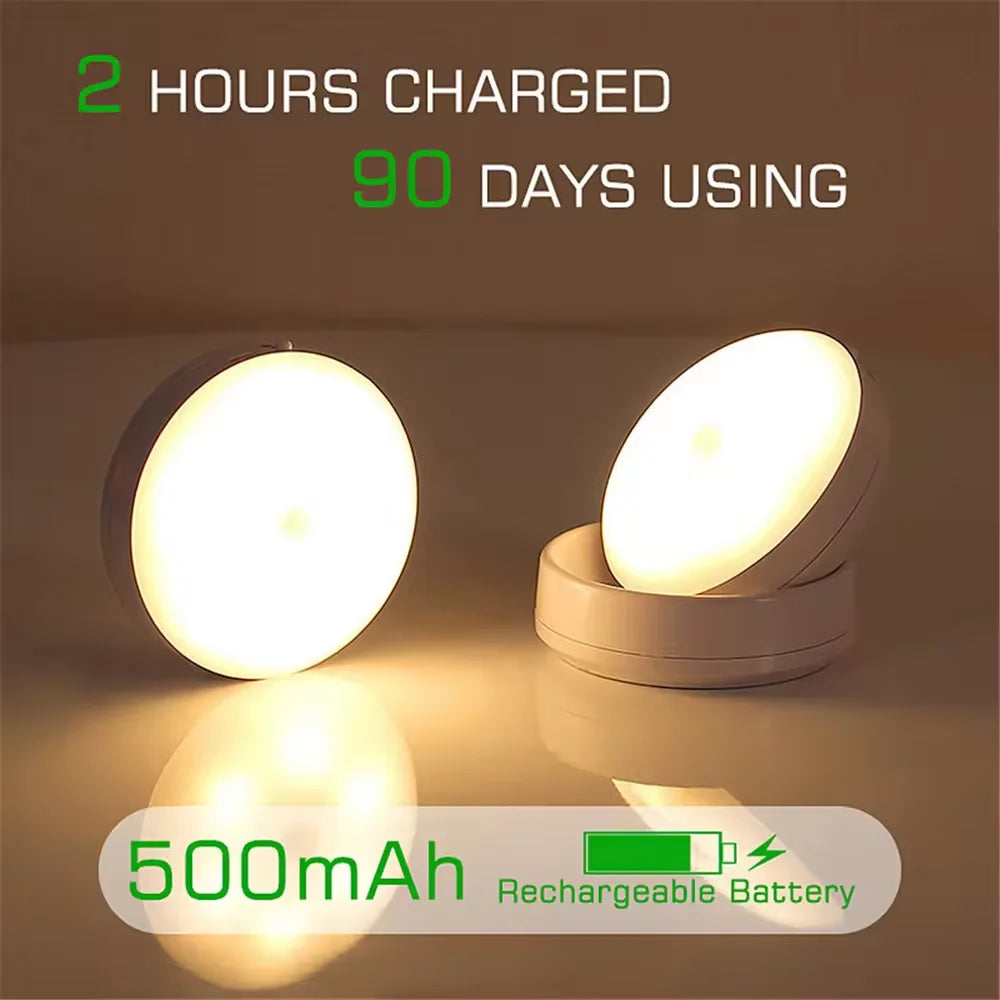 Xiaomi Night Lamp With Motion Sensor Night Light Rechargeable Wireless Led 360 Rotating Magnetic For Kitchen Room Bedside Table