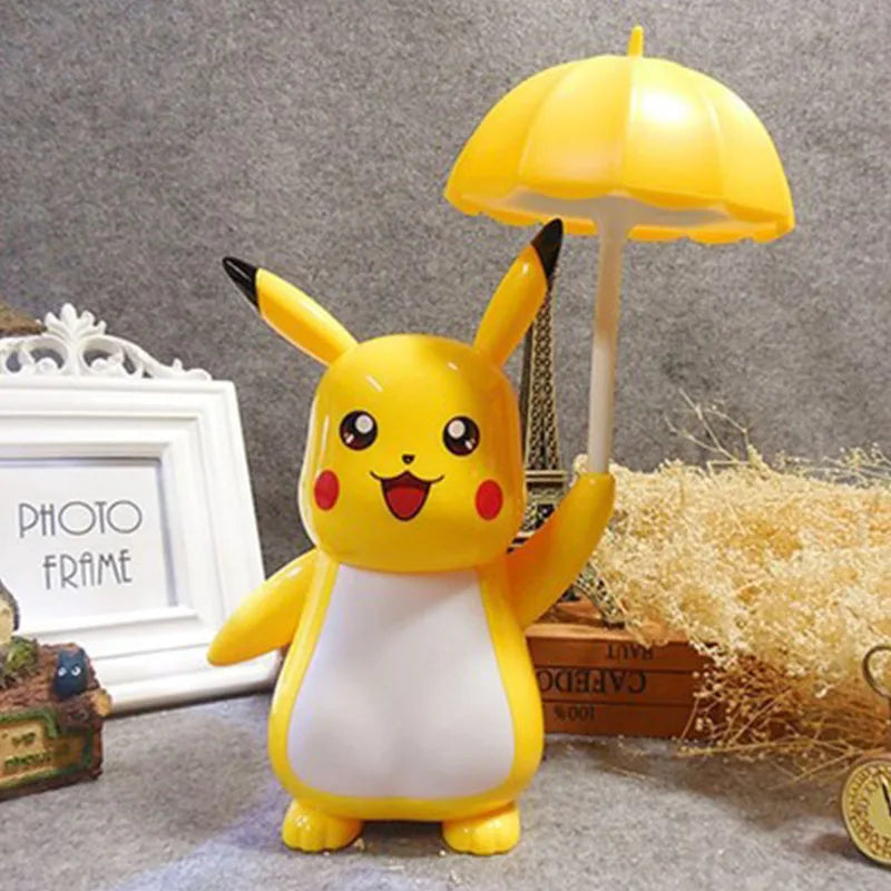 New Genuine Pokemon Pikachu Desk Lamp 3 Gears Adjustable Light USB Charging LED Eye Protection Night Light Kids Study Supplies