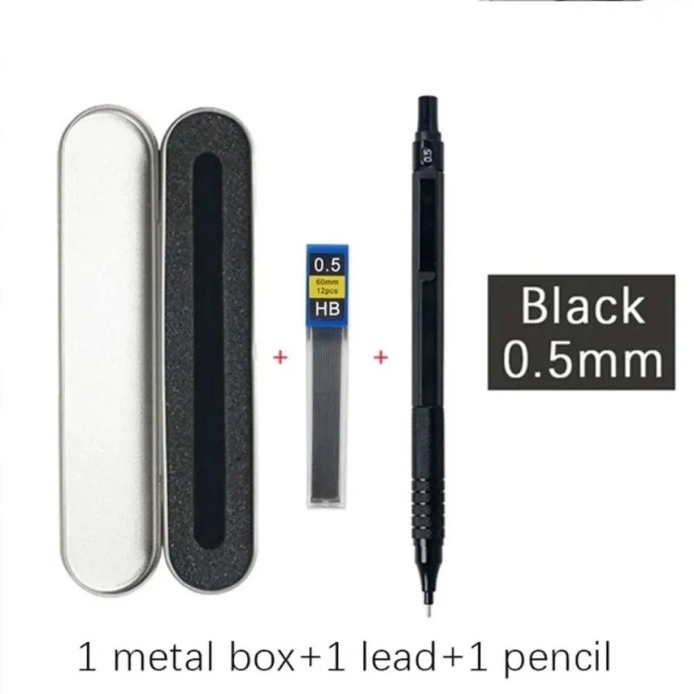 High Quality Metal Mechanical Pencil Set, 0.5 0.7  mm Mechanical Pencil, Suitable for Drawing, Office