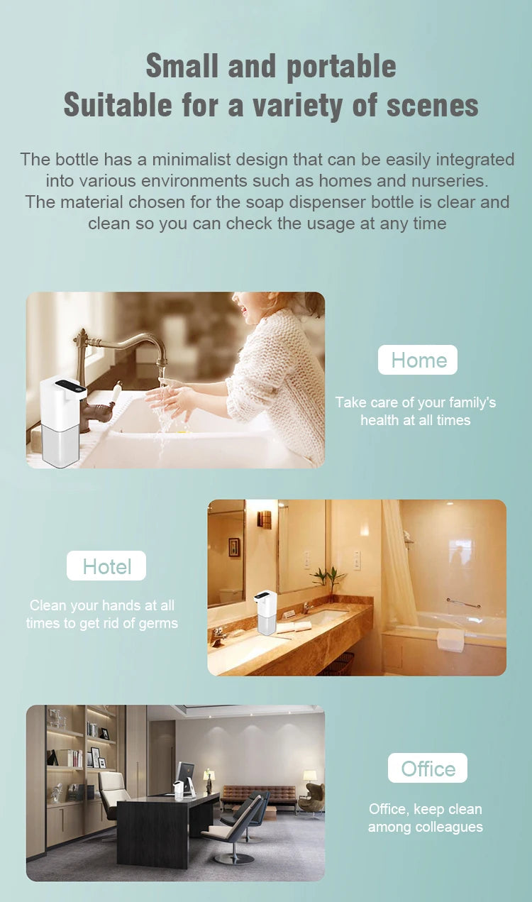 Automatic Inductive Soap Dispenser Foam Washing USB Rechargeable Smart Hand Washing Soap Dispenser Alcohol Spray Dispenser