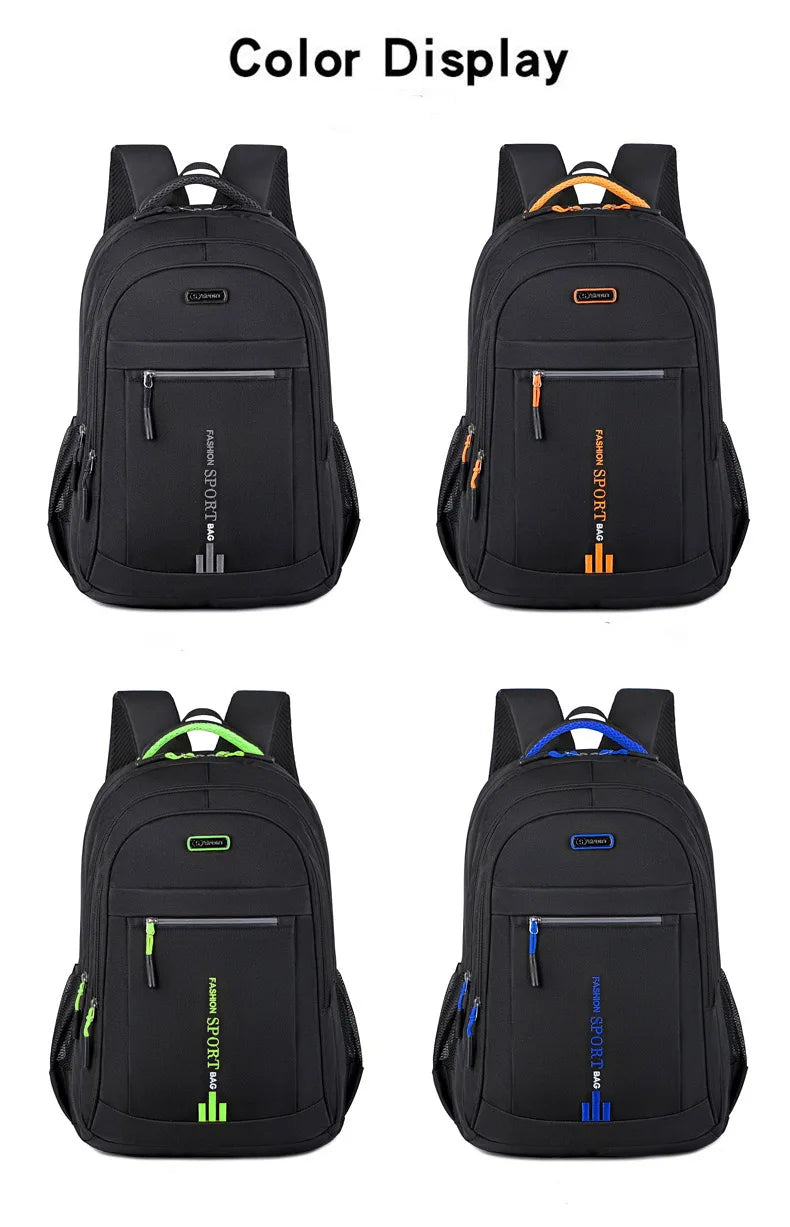 Backpack Men's Women's Oxford Cloth Backpack High Capacity Junior High School Student Schoolbag Men's Travel Backpack