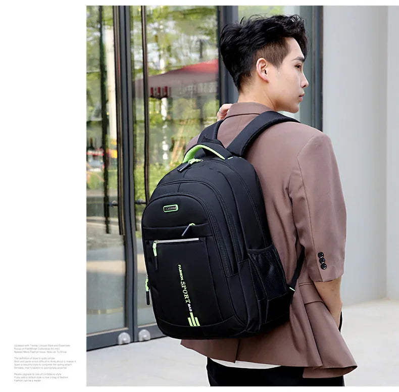 Backpack Men's Women's Oxford Cloth Backpack High Capacity Junior High School Student Schoolbag Men's Travel Backpack