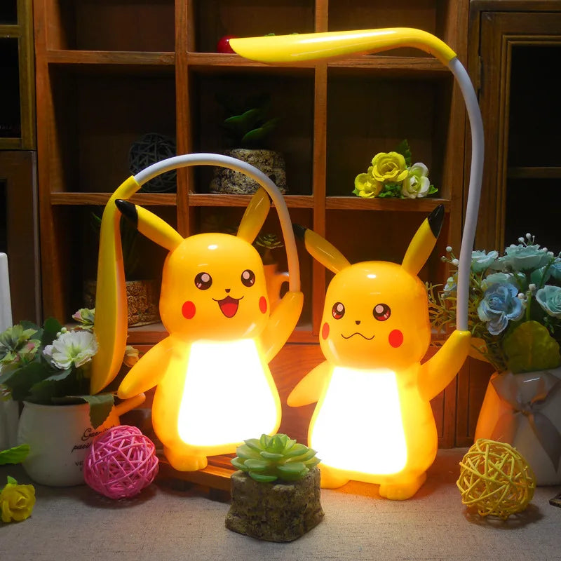 New Genuine Pokemon Pikachu Desk Lamp 3 Gears Adjustable Light USB Charging LED Eye Protection Night Light Kids Study Supplies