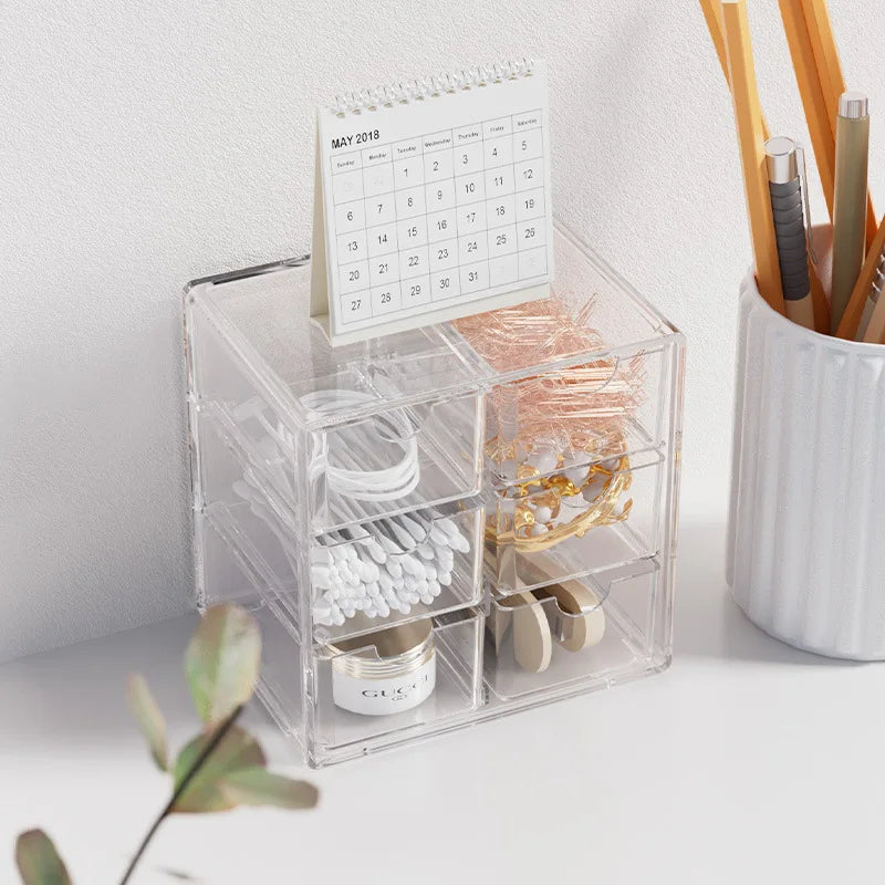 Bview Art Desktop Cabinet Organizer Transparent Drawer Divider Pencil Cabinet Student Office Desk Stationery Organizer Box Shelf