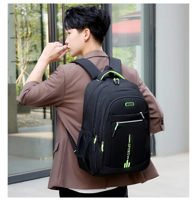 Backpack Men's Women's Oxford Cloth Backpack High Capacity Junior High School Student Schoolbag Men's Travel Backpack