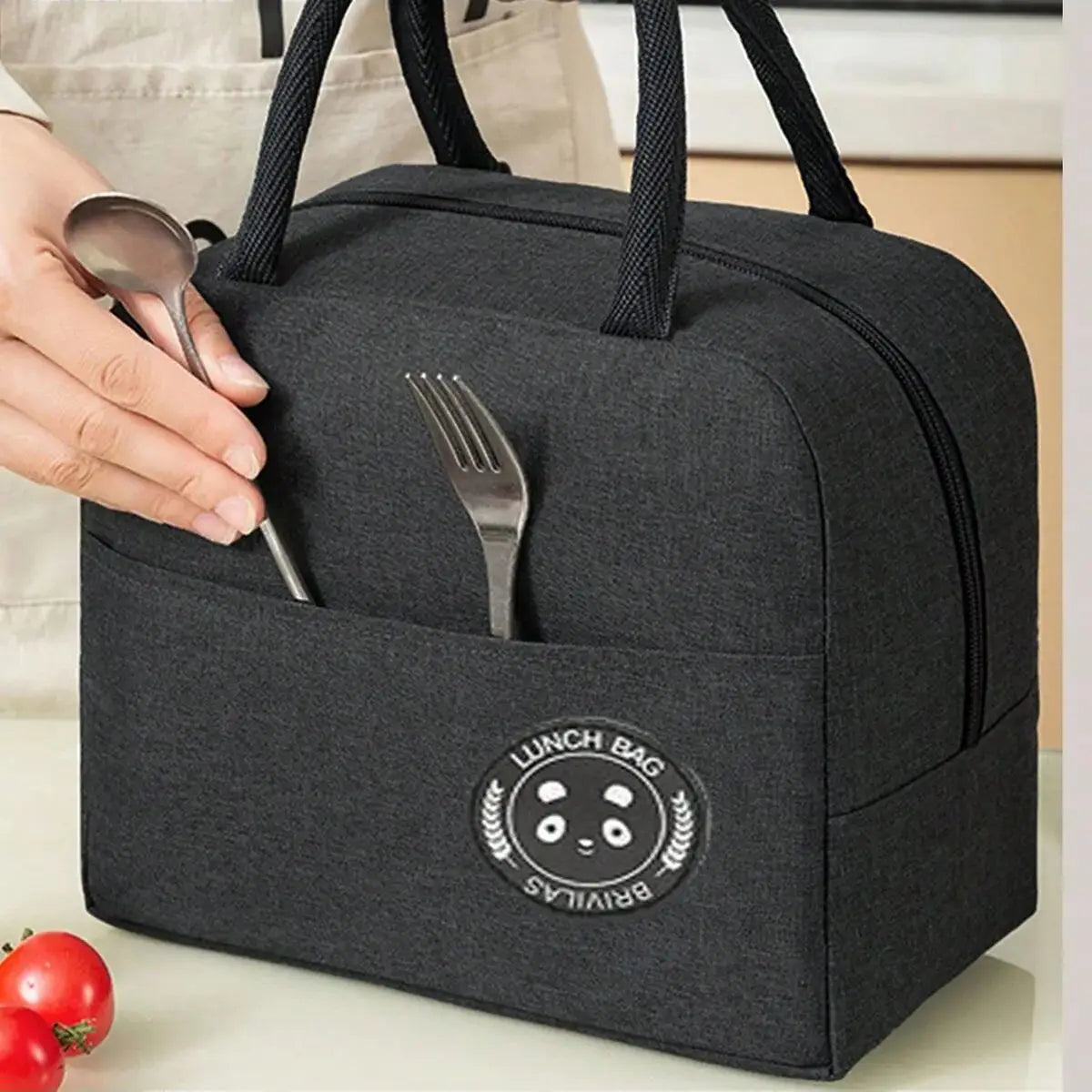 1pc- insulated lunch box bag thickened student portable lunch bag