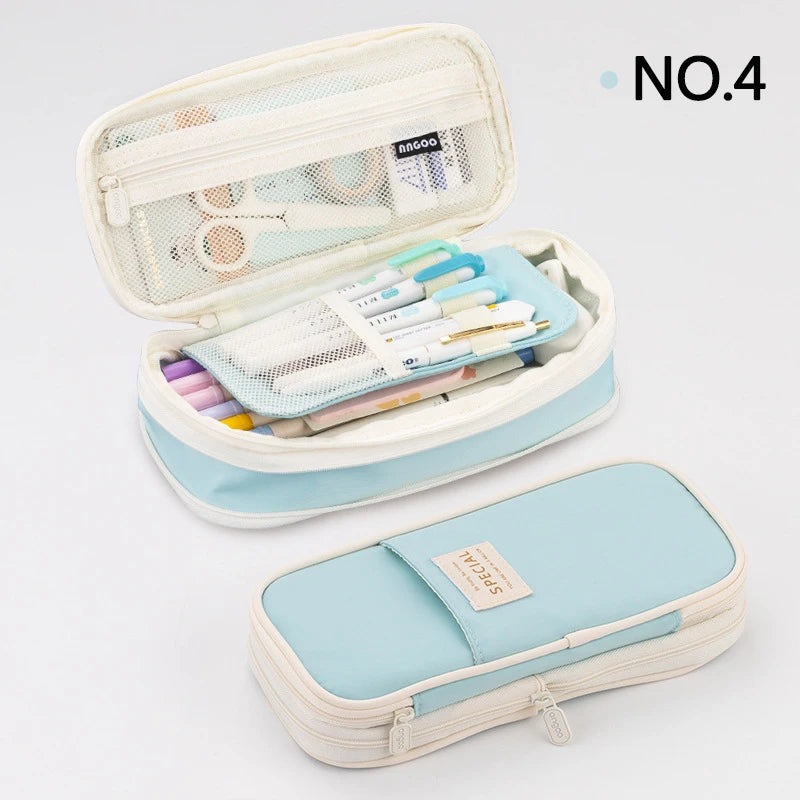 Creative pencil case Large Capacity Double Layers CPC Certification Safe Material School case Pouch Stationery for Girls