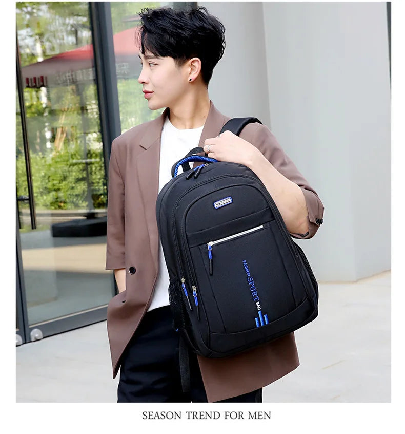 Backpack Men's Women's Oxford Cloth Backpack High Capacity Junior High School Student Schoolbag Men's Travel Backpack