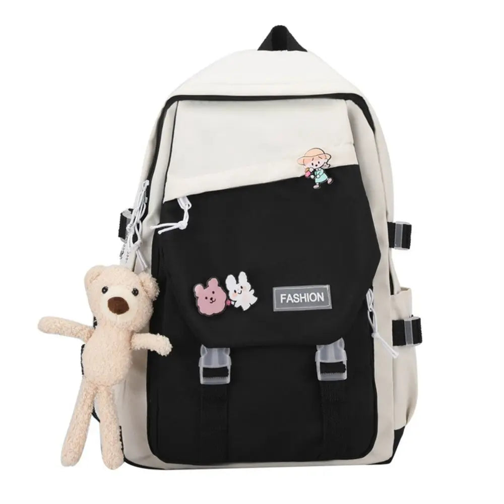 Waterproof Teenage Nylon Book Bag Large Capacity College Backpack Fashion School Bag Cute Girls Boys Travel Backbag College Bag