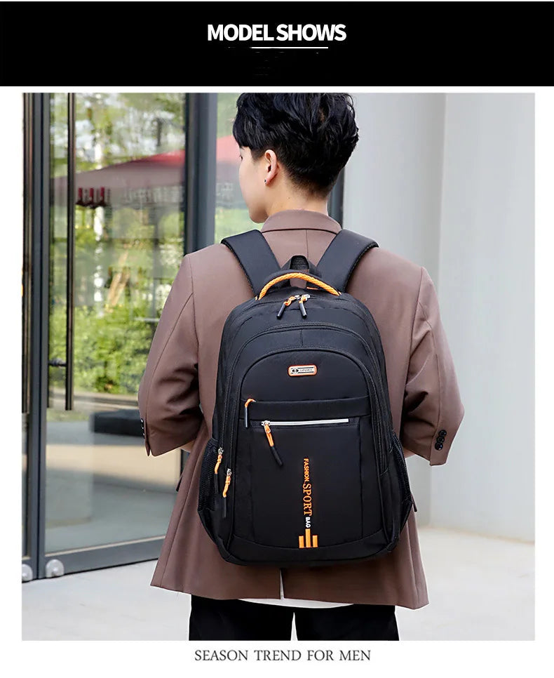 Backpack Men's Women's Oxford Cloth Backpack High Capacity Junior High School Student Schoolbag Men's Travel Backpack