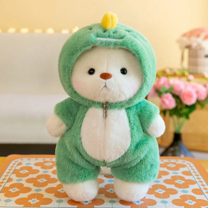 Promotion Kawaii Green  Jointed Bear Cosplay Panda Doll Plush Toy Cartoon  Animal Plushie Throw Pillow Birthday Gift Home Decor