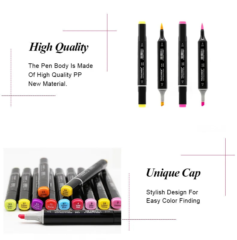 TOUCHNEW Sketching markers Soft brush Marker pen set  brush marker alcohol-based marker comic drawing animation art supplies