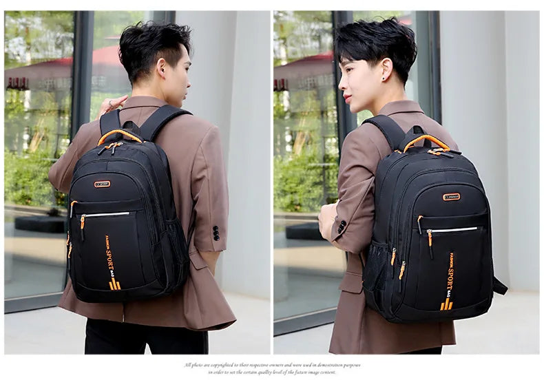 Backpack Men's Women's Oxford Cloth Backpack High Capacity Junior High School Student Schoolbag Men's Travel Backpack