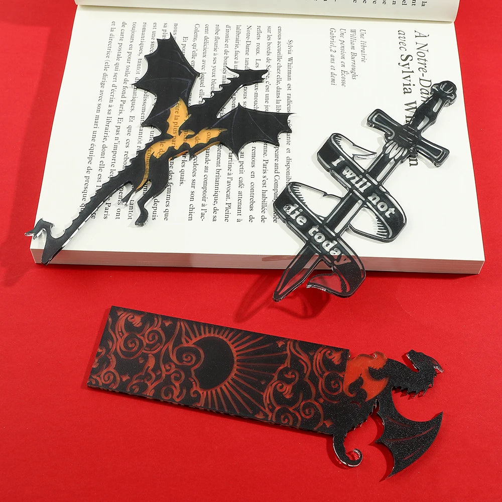 Anime Black Dragon Bookmarks Collection Gift for Book Lovers Acrylic Book Mark for Men Women Teacher Friend Kid Marker Reading