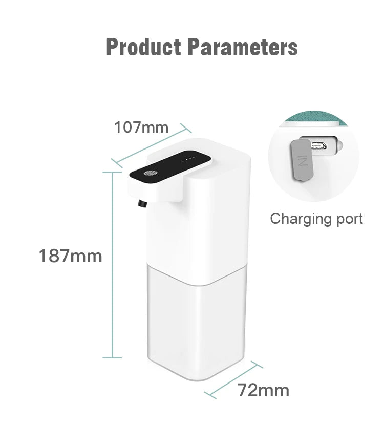 Automatic Inductive Soap Dispenser Foam Washing USB Rechargeable Smart Hand Washing Soap Dispenser Alcohol Spray Dispenser